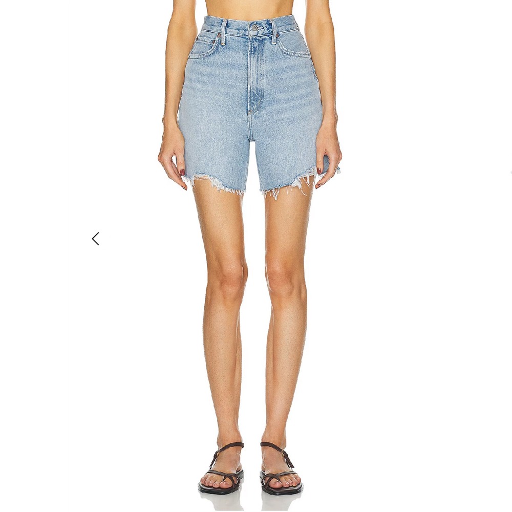 AGOLDE Stella High Rise Baggy Short Agreement Denim Jean Shorts 24 NEW Blue